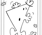 Coloriage Monsieur press&eacute; en noir et blanc