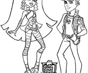 Coloriage Monster High 26 Cléo de Nile et Deuce