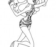 Coloriage Monster High Clawdeen attaque dessin
