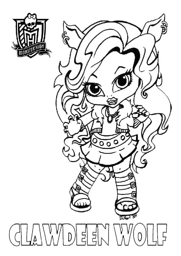 Coloriage Monster High Clawdeen Baby Dessin Gratuit à Imprimer