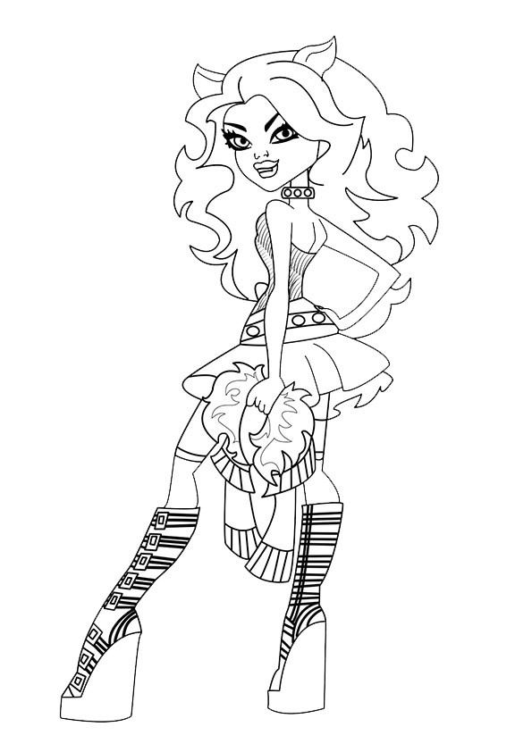 Coloriage Monster High Clawdeen Robe Dessin Gratuit à Imprimer