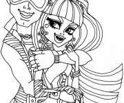 Coloriage Monster High Deuce et Cl&eacute;o