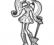 Coloriage Monster High Draculaura et parapluie