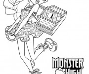 Coloriage Monster High Lagoona porte un sac