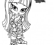 Coloriage Monster High portrait de Draculaura b&eacute;b&eacute;