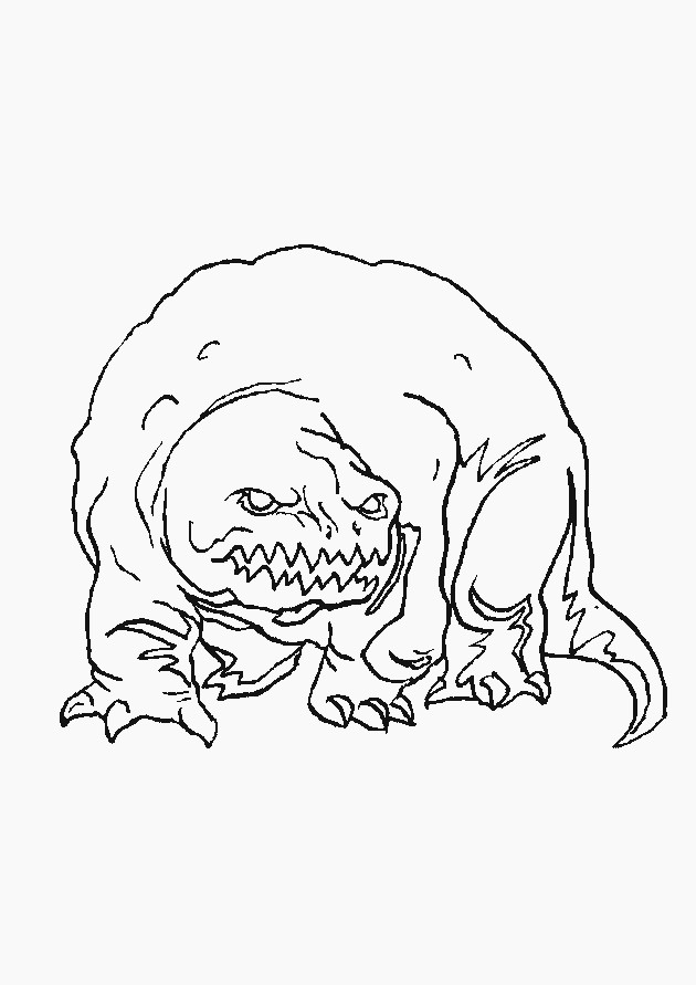 Coloriage Monstre qui fait peur dessin gratuit à imprimer