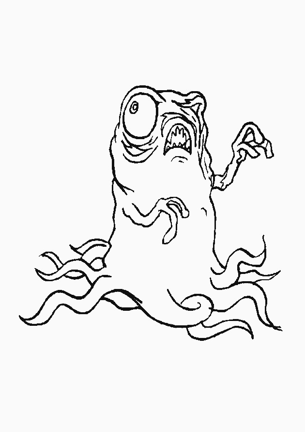 Coloriage Monstre Tony qui fait peur dessin gratuit à imprimer
