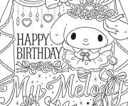 Coloriage Anniversaire de My Melody