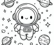 Coloriage Astronaute My Melody dans l'espace