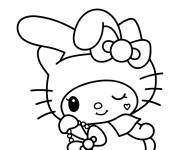 Coloriage Clin d'oeil de My Melody