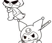 Coloriage Combat de Kuroki et My Melody
