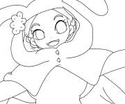 Coloriage Fille d&eacute;guis&eacute;e en tenue de My Melody