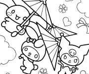 Coloriage Kuromi, Cinnamoroll et My Melody