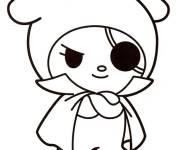 Coloriage et dessins gratuit Kuromi d&eacute;guis&eacute; en pirate à imprimer