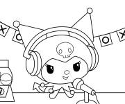 Coloriage Kuromi, l'animateur radio
