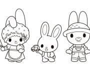 Coloriage La famille heureuse de My Melody