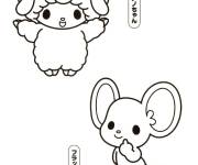 Coloriage Les amis de My Melody, Mon Doux Piano et B&eacute;mol