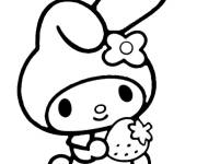 Coloriage et dessins gratuit Ma m&eacute;lodie assise avec une fraise à imprimer