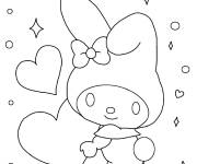Coloriage Ma m&eacute;lodie avec des motifs de c&oelig;urs