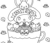 Coloriage Ma m&eacute;lodie avec des motifs floraux