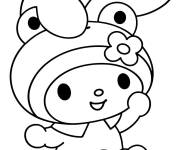 Coloriage Ma m&eacute;lodie avec un chapeau Keroppi