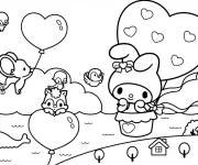 Coloriage Ma m&eacute;lodie dans une montgolfi&egrave;re