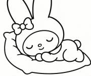 Coloriage Ma M&eacute;lodie fait la sieste
