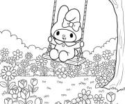 Coloriage Ma M&eacute;lodie sur une balan&ccedil;oire