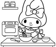 Coloriage My Melody &agrave; la cuisine