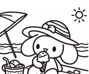 Coloriage My Melody &agrave; la plage