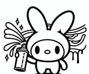 Coloriage My Melody aime le graffiti 