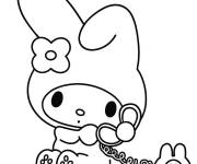 Coloriage My Melody au t&eacute;l&eacute;phone