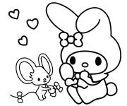 Coloriage My Melody avec son amie
