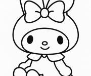 Coloriage My Melody avec un N&oelig;ud