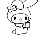 Coloriage et dessins gratuit My Melody bois du th&eacute; à imprimer