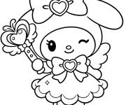 Coloriage My Melody comme ange magique