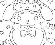 Coloriage My Melody de bande d'animation &agrave; motif en &eacute;toiles