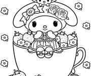 Coloriage My Melody de Sanrio &agrave; motif cp
