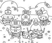 Coloriage My Melody en &eacute;quipe de supporters