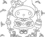 Coloriage My Melody en jolie couronne