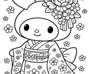 Coloriage My Melody en Kimono