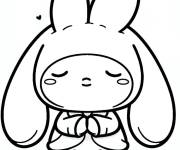 Coloriage My Melody en m&eacute;ditation