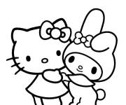 Coloriage My Melody et Hello Kitty BFFs