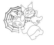 Coloriage My Melody et kuroki dans le toile d'araign&eacute;e