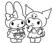 Coloriage My Melody et Kuromi de Sanrio