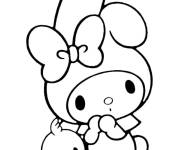 Coloriage et dessins gratuit My Melody et le poussin à imprimer