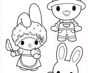 Coloriage My Melody et les lapins de Sanrio