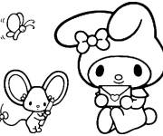 Coloriage My Melody et sa lettre d'amour &agrave; envoyer