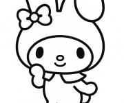 Coloriage My Melody et ses oreilles de lapin en l'air