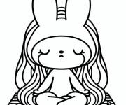 Coloriage My Melody fait du Yoga